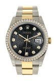 Rolex Datejust 36 Black Jubilee Design Set With Diamonds Dial 18K White Gold Diamond Bezel Ladies