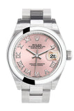 Rolex Datejust 28 Pink Roman Dial Stainless Steel Ladies Watch 279160