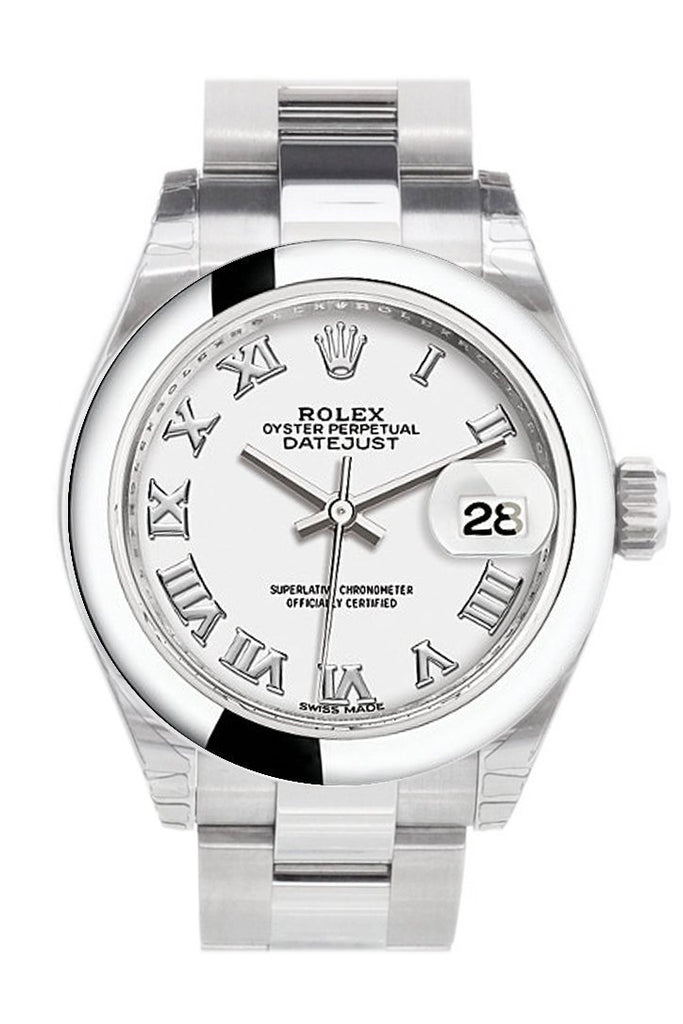 Rolex Datejust 28 White Roman Dial Steel Ladies Watch 279160
