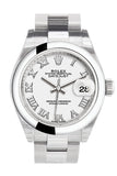 Rolex Datejust 28 White Roman Dial Steel Ladies Watch 279160 NP