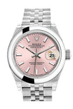 Rolex Datejust 28 Pink Dial Steel Jubilee Ladies Watch 279160 NP