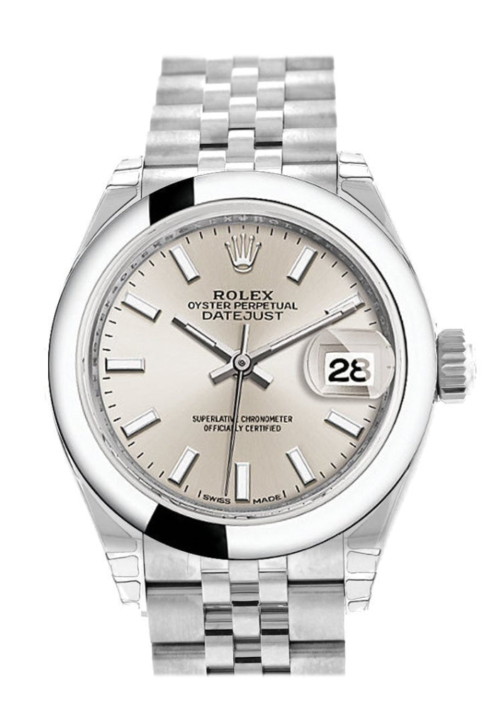 ROLEX 279160 Datejust 28 Silver Dial Ladies Watch WatchGuyNYC