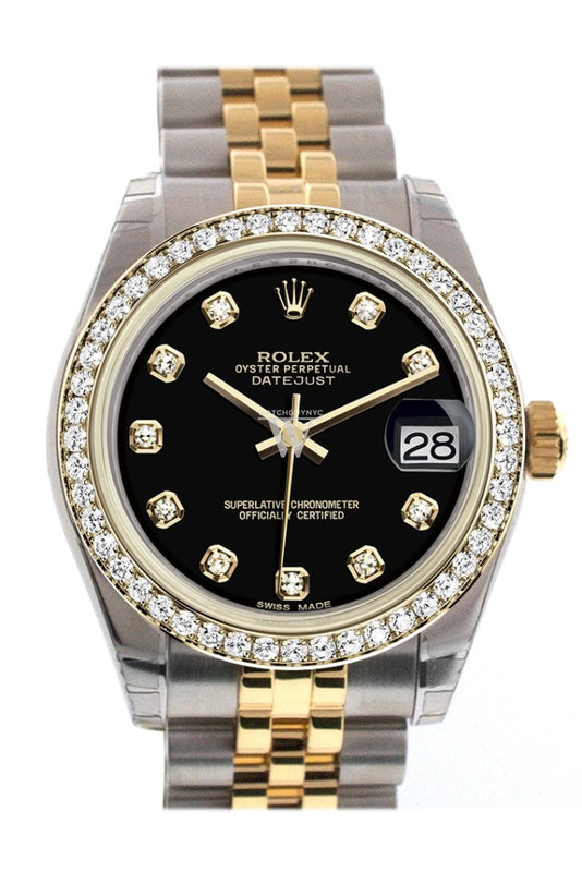 Black face store diamond watch