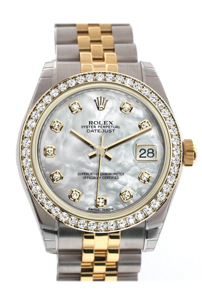 ROLEX 178383 Datejust 31 Black mother-of-pearl Diamond Dial Diamond ...