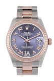 Rolex Datejust 31 Aubergine Large VI set with diamonds Dial Fluted Bezel 18K Everose Gold Two Tone Watch 278271