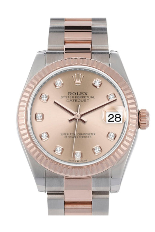 Rolex datejust 31 rose gold with diamonds Clearance