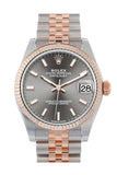 Rolex Datejust 31 Dark Rhodium Dial Fluted Bezel 18K Everose Gold Two Tone Jubilee Watch 278271