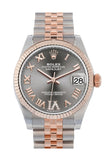 Rolex Datejust 31 Rhodium Large VI set with diamonds Dial Fluted Bezel 18K Everose Gold Two Tone Jubilee Watch 278271