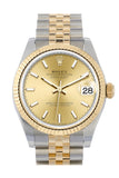 Rolex Datejust 31 Champagne Dial Fluted Bezel 18K Yellow Gold Two Tone Jubilee Watch 278273 NP