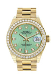 Rolex Datejust 28 Mint Diamond Dial Bezel President Ladies Watch 279138Rbr