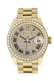Rolex Datejust 28 Diamond Paved Roman Dial Diamond Bezel President Ladies Watch 279138RBR 279138 NP