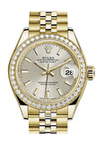 Rolex Datejust 28 Silver Dial Diamond Bezel Jubilee Ladies Watch 279138Rbr / None
