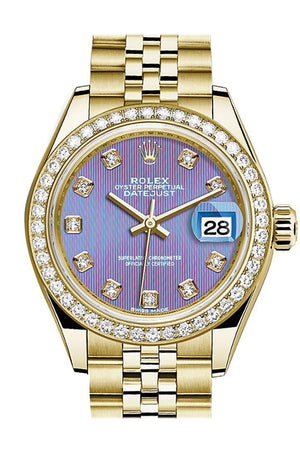 Rolex Datejust 28 Lavendar Diamond Dial Bezel Jubilee Ladies Watch 279138Rbr / None