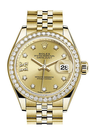 Rolex Datejust 28 Champagne Star Diamond Dial Bezeljubilee Ladies Watch 279138Rbr / None