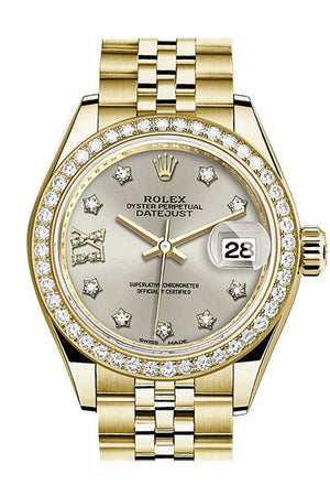 Rolex Datejust 28 Silver Star Diamond Dial Bezel Jubilee Ladies Watch 279138Rbr / None