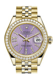 Rolex Datejust 28 Lilac Large Roman Diamonds Dial Diamond Bezel Jubilee Ladies Watch 279138Rbr /