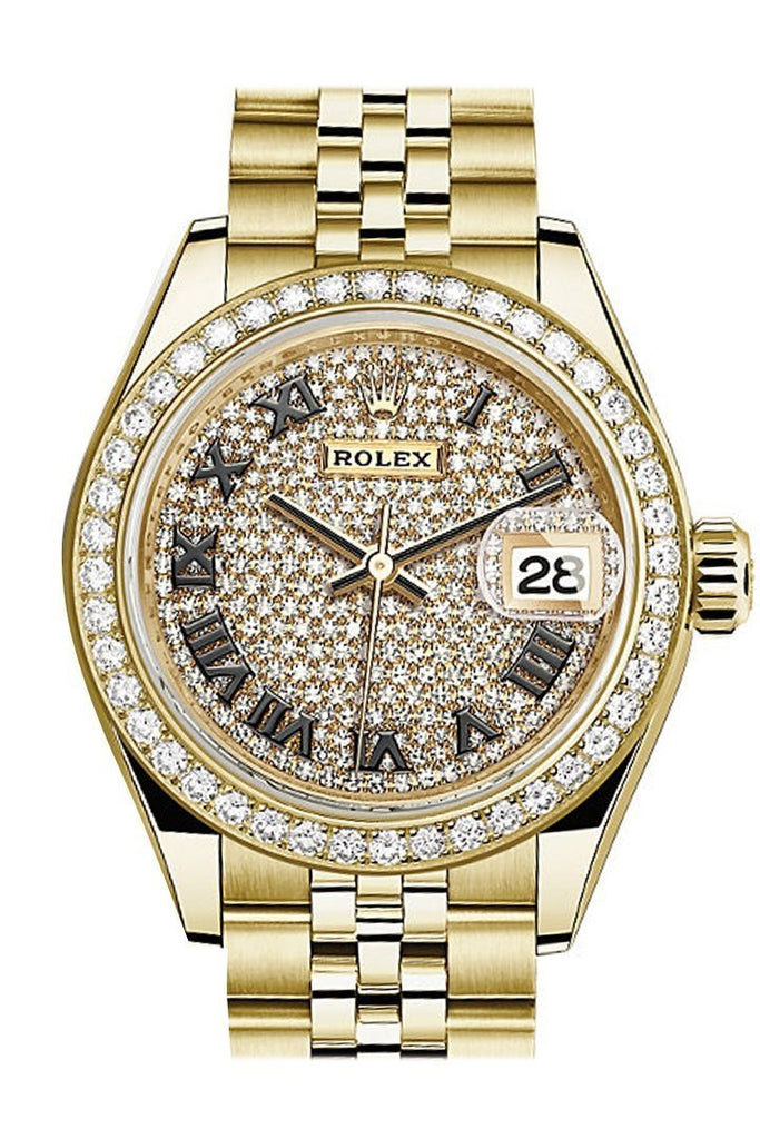 Rolex Datejust 28 Diamond Paved Dial Bezel Jubilee Ladies Watch 279138Rbr / None