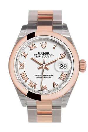 Rolex Datejust 28 White Roman Dial Ladies Watch 279161