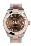 Rolex Datejust 28 Chocolate Roman Dial Ladies Watch 279161 NP