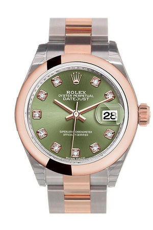 Rolex Datejust 28 Olive Green Diamond Dial Ladies Watch 279161