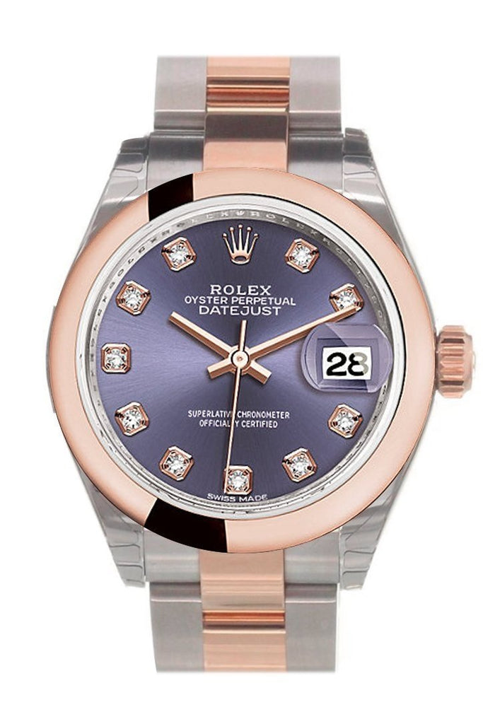 Rolex Datejust 28 Aubergine Diamond Dial Ladies Watch 279161
