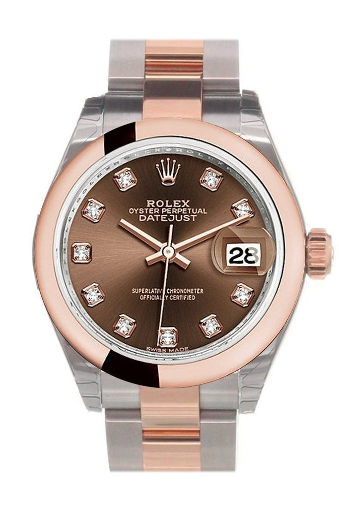 Rolex Datejust 28 Chocolate Diamond Dial Ladies Watch 279161