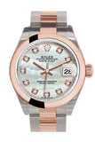 Rolex Datejust 28 Mother Of Pearl Diamond Dial Ladies Watch 279161
