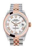 Rolex Datejust 28 White Roman Dial Jubilee Ladies Watch 279161