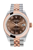 Rolex Datejust 28 Chocolate Roman Dial Jubilee Ladies Watch 279161