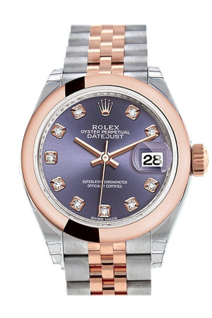 Rolex Datejust 28 Aubergine Diamond Dial Jubilee Ladies Watch 279161