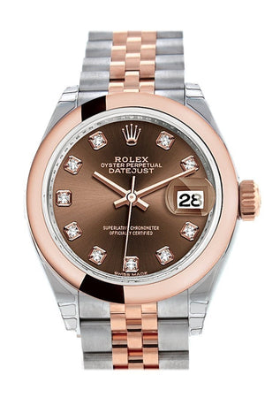 Rolex Datejust 28 Chocolate Diamond Dial Jubilee Ladies Watch 279161