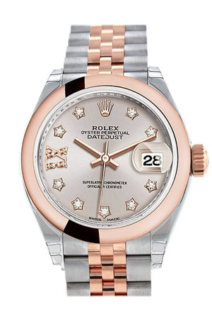 Rolex Datejust 28 Sundust 9 Diamonds Set In Star Dial Jubilee Ladies Watch 279161