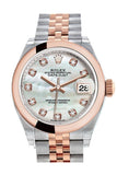 Rolex Datejust 28 Mother Of Pearl Diamond Dial Jubilee Ladies Watch 279161