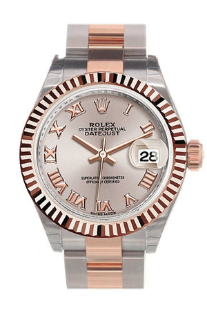 Rolex Datejust 28 Sundust Roman Dial Fluted Bezel Oyster Ladies Watch 279171