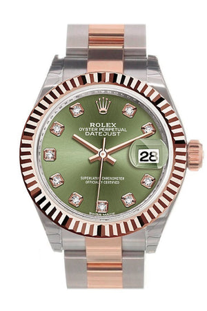 Datejust rose cheap gold green