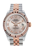Rolex Datejust 28 Sundust Roman Dial Fluted Bezel Jubilee Ladies Watch 279171 NP