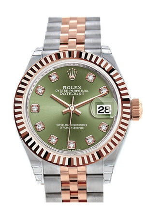 Rose gold rolex green sale face