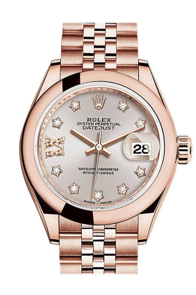 Rolex oyster perpetual 2025 datejust rose gold diamond