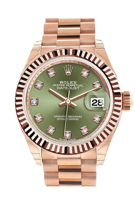 Rose gold clearance and green rolex