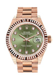 Datejust rose shop gold green