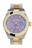 Rolex Datejust 28 Lavender Diamond Dial Yellow Gold Two Tone Ladies Watch 279163