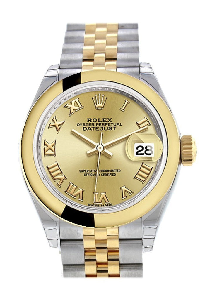Rolex 279163 Datejust 28 Champagne Dial Yellow Gold Jubilee Ladies