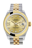 Rolex Datejust 28 Champagne 9 diamonds set in star Dial Yellow Gold Two Tone Jubilee Ladies Watch 279163