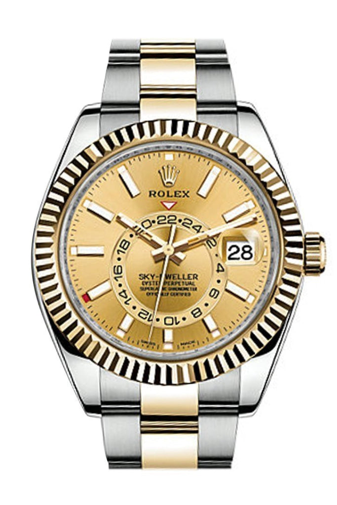 ROLEX 326933 Sky Dweller 42 Champagne Dial 18K Gold Gold WatchGuyNYC