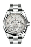 Rolex Sky Dweller White Dial 18K Gold Bezel Oyster Mens Watch 326939 / None