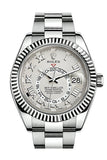 Rolex Sky Dweller White Dial 18K White Gold Bezel White Gold Oyster Men's Watch 326939