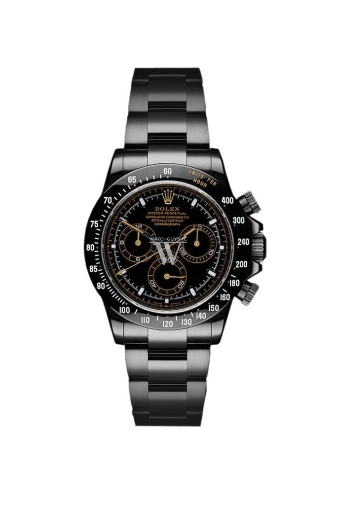 Rolex Black-Pvd Cosmograph Daytona Black Dial Stainless Steel Boc Coating Oyster Mens Watch Pvd