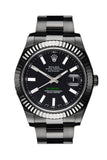 Rolex Black-Pvd Datejust Black Dial Stainless Steel Boc Coating Oyster Mens Watch 116334 Pvd