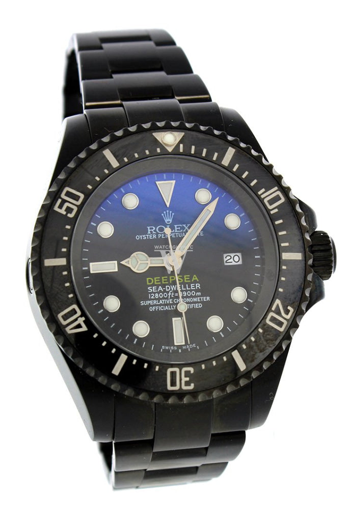 ROLEX Black pvd Sea Dweller Deepsea Blue Black Watch 116660