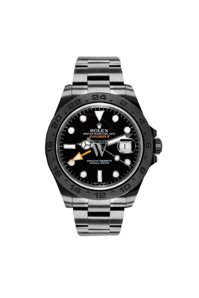 ROLEX Custom Explorer II Black Dial Mens Watch 216570 WatchGuyNYC